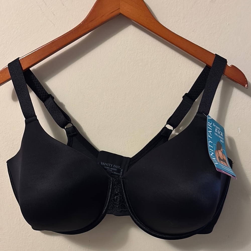 Vanity Fair Black Full-Coverage Bra